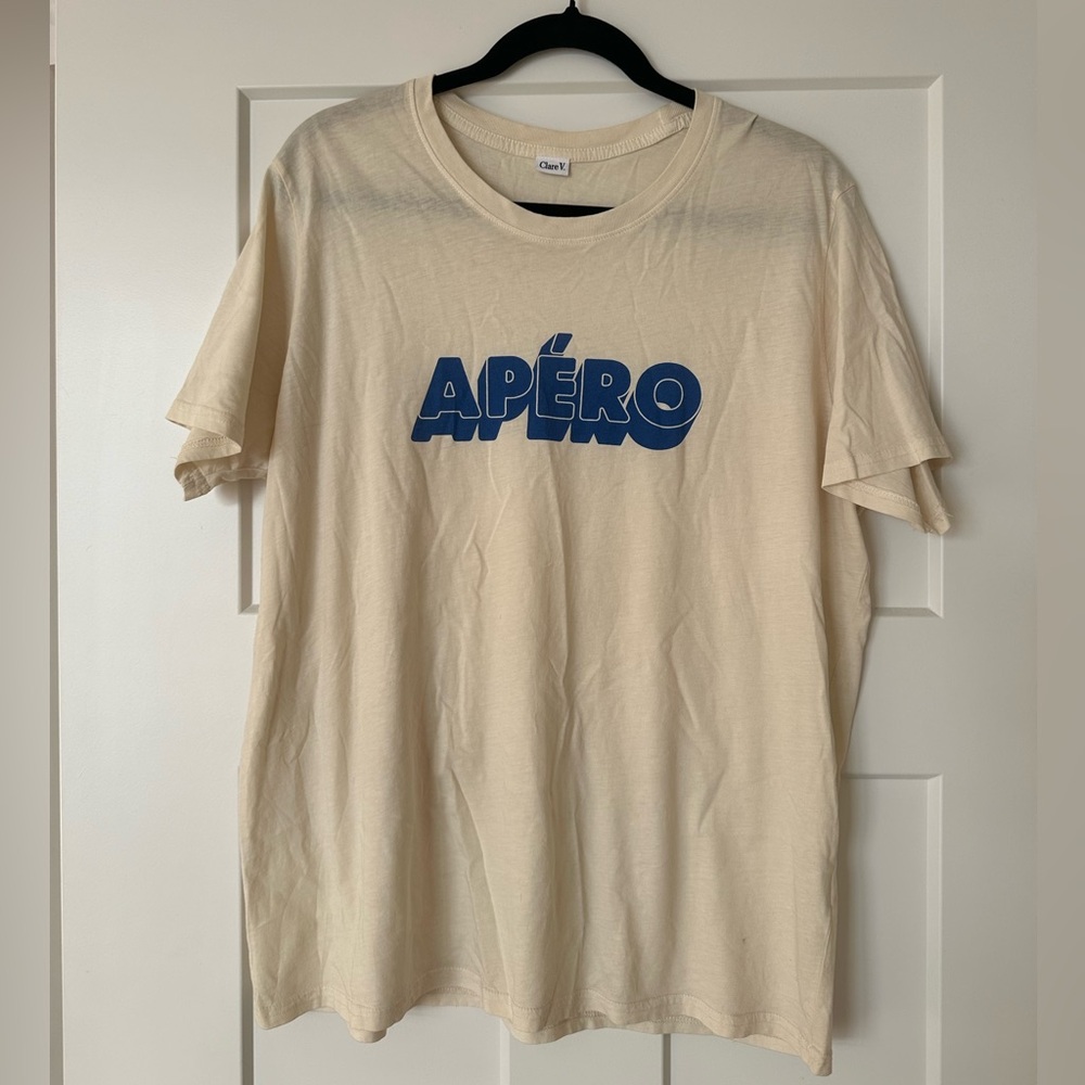 Clare V Cream Short Sleeve Apero Tee